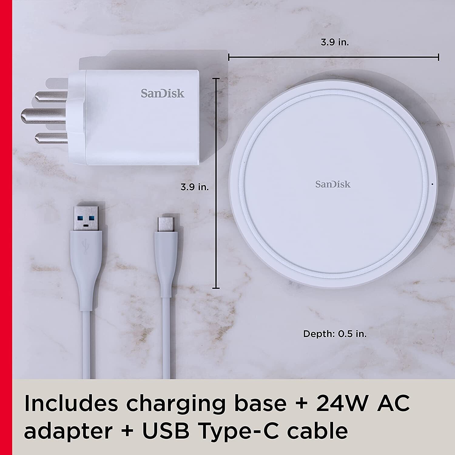 SanDisk iXpand Wireless 15W Charger with QC 3.0 Adapter Included