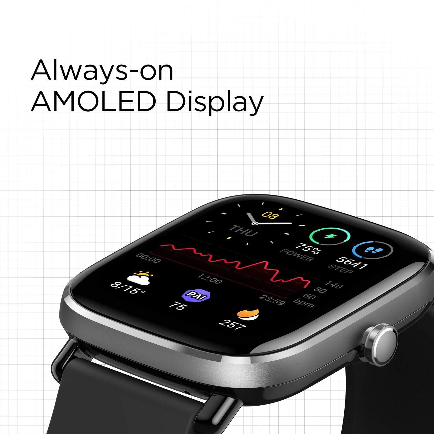 Smart watch amoled discount display