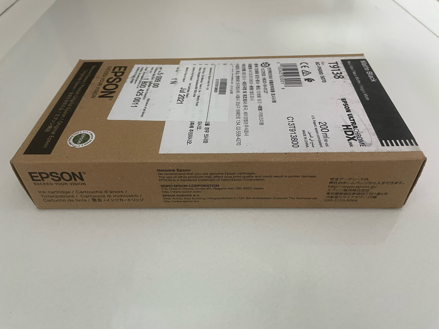 Epson T9138 Ink Cartridge, Matte Black, 200ml Epson T9138 Ink Cartridge, Matte Black, 200ml