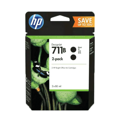 HP DesignJet 711B 2-Pack 80-ml Black Ink Cartridges