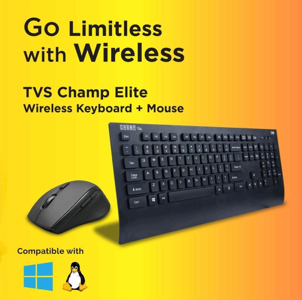TVS Champ Elite Wireless Keyboard Mouse