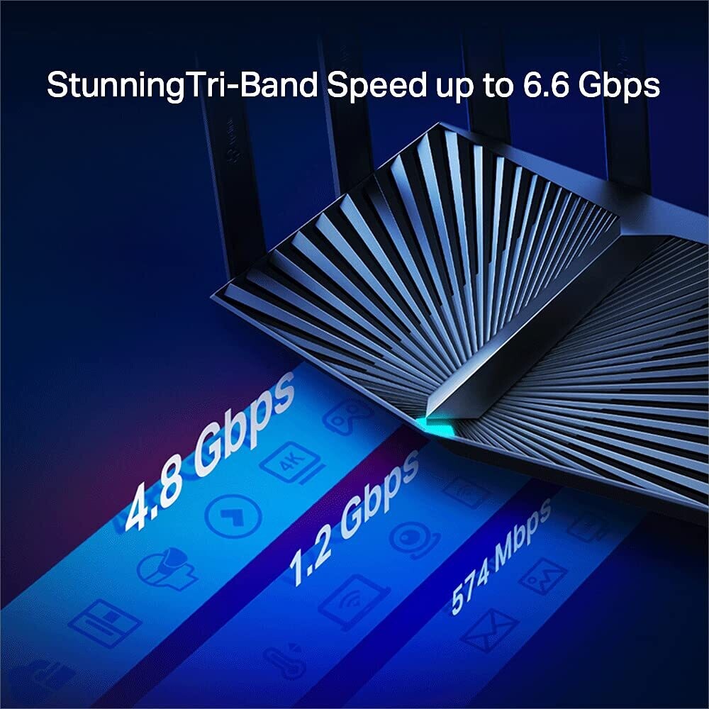 TP-Link Archer AX90 AX6600 Tri-Band Gigabit Wi-Fi 6 Wireless WiFi Router