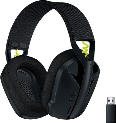 Logitech G435 Lightspeed and Bluetooth Wireless Gaming Headset ,Black