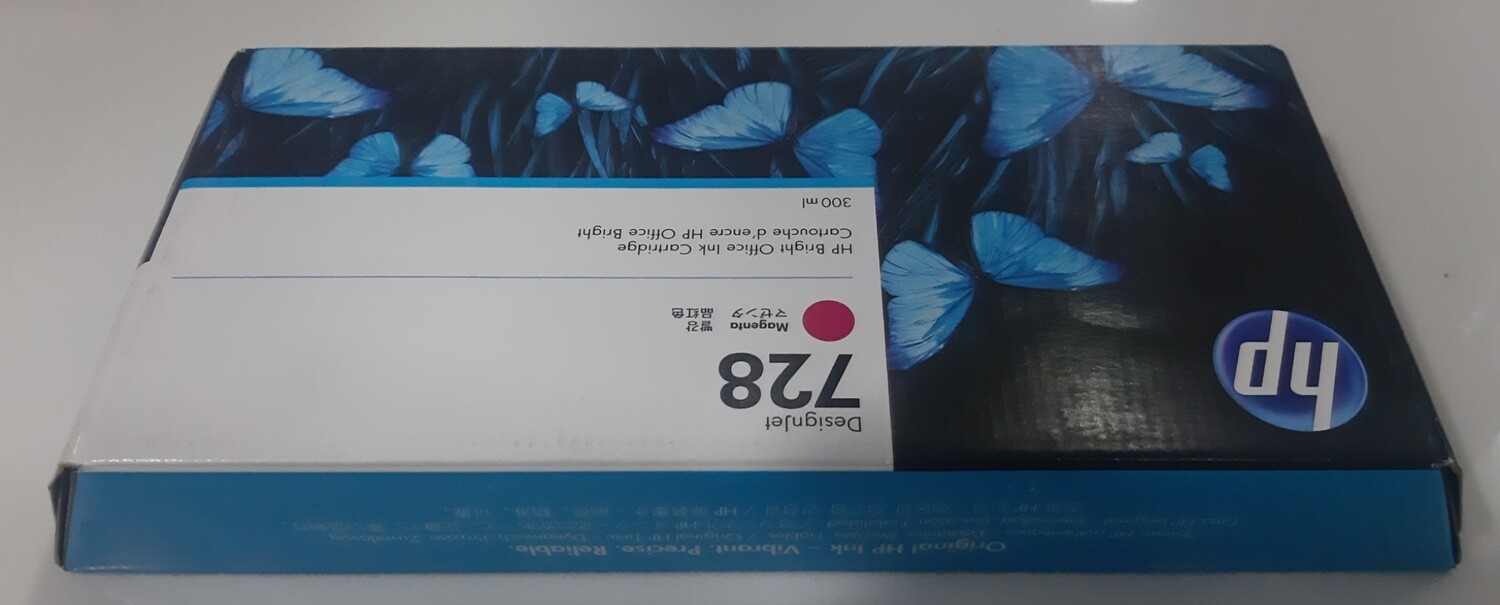 HP DesignJet 728 Magenta Ink Cartridge, 300ml (T730, T830)