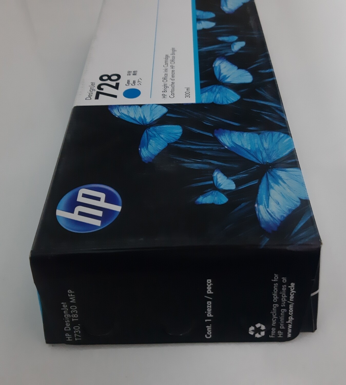 HP DesignJet 728 Cyan Ink Cartridge, 300ml (T730, T830)