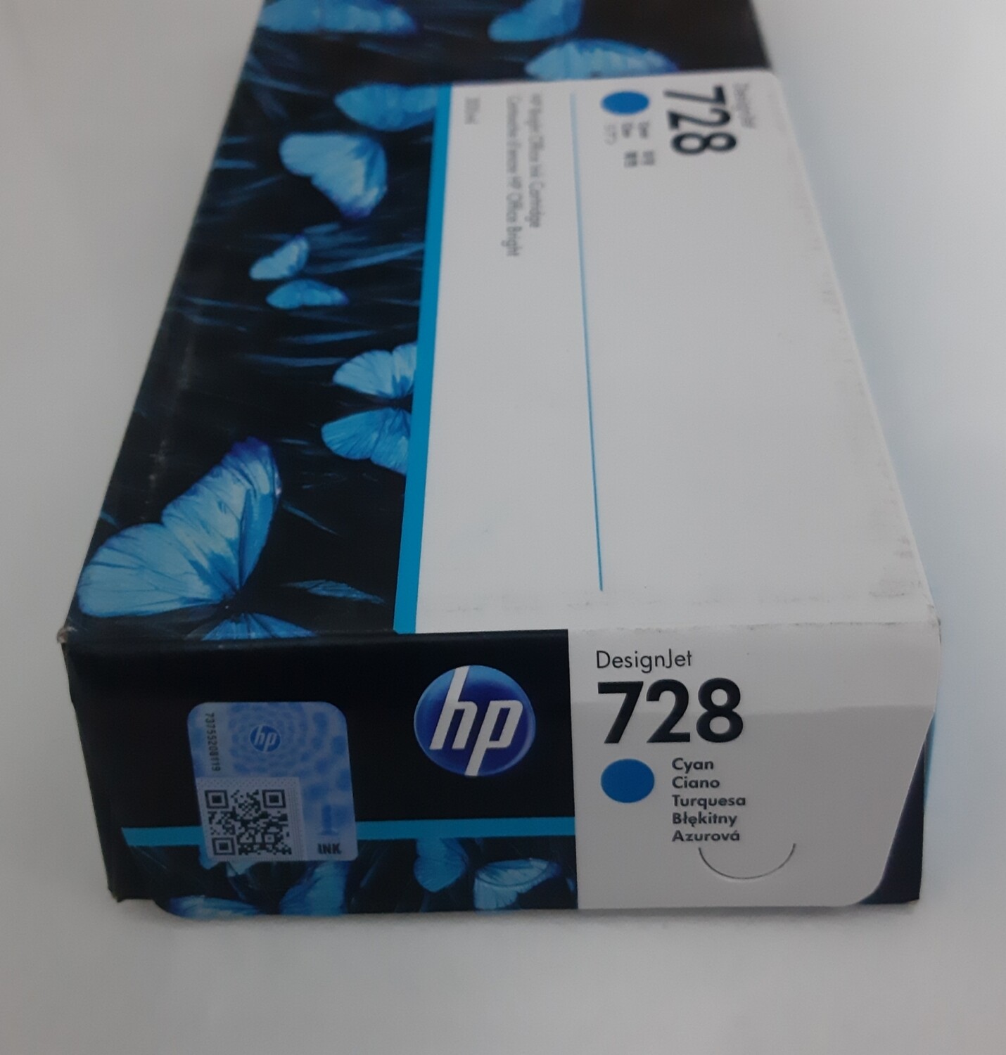 HP DesignJet 728 Cyan Ink Cartridge, 300ml (T730, T830)