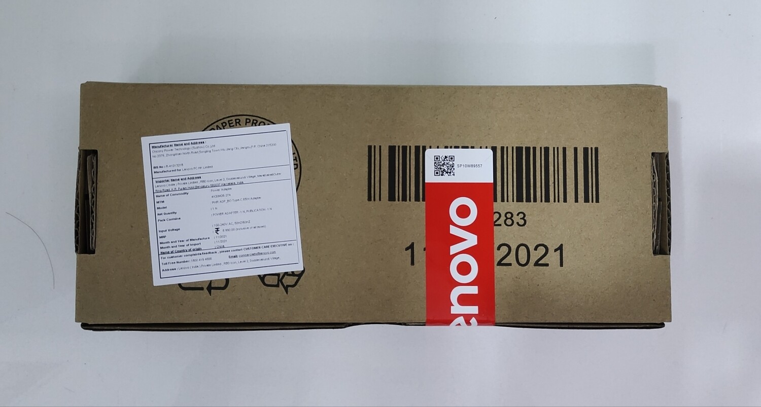 Lenovo 65W 20V 3.25A Standard USB Type-C AC Adapter Charger Lenovo 65W 20V 3.25A Standard USB Type-C AC Adapter Charger