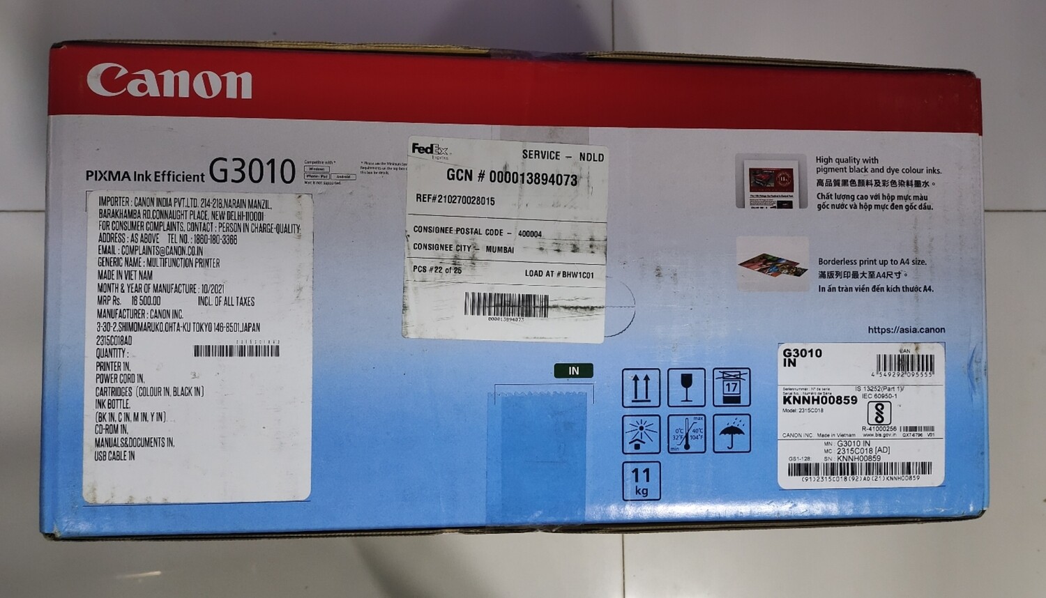 Canon G3010 Multifunction Wi-Fi Ink Tank Printer