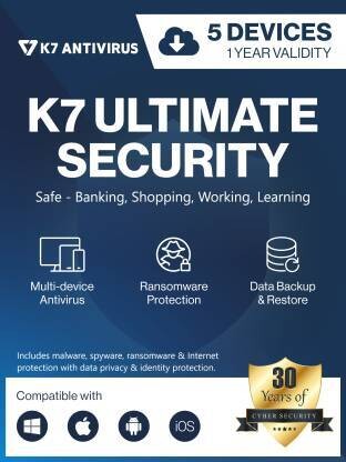 New, 5 User, 1 Year, K7 Ultimate Security New, 5 User, 1 Year, K7 Ultimate Security