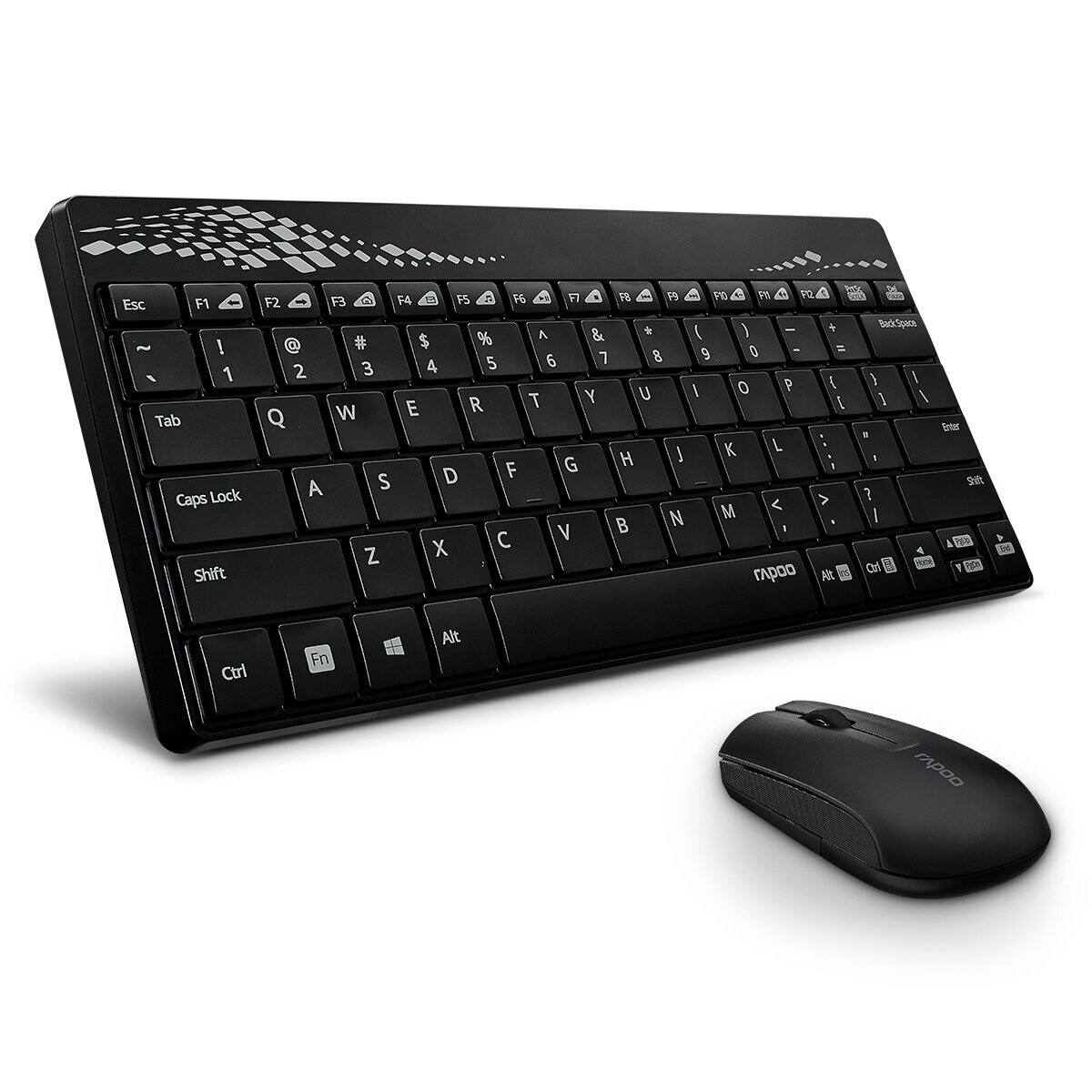 Rapoo 8000 Mini Wireless Keyboard Mouse, Black