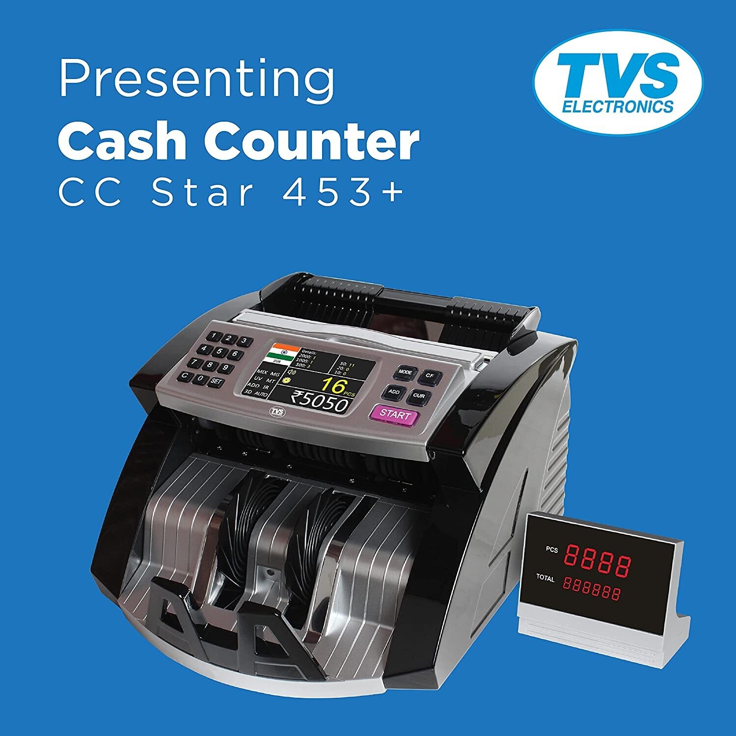 TVS CC-453 Star Plus Cash Counting Machine TVS CC-453 Star Plus Cash Counting Machine