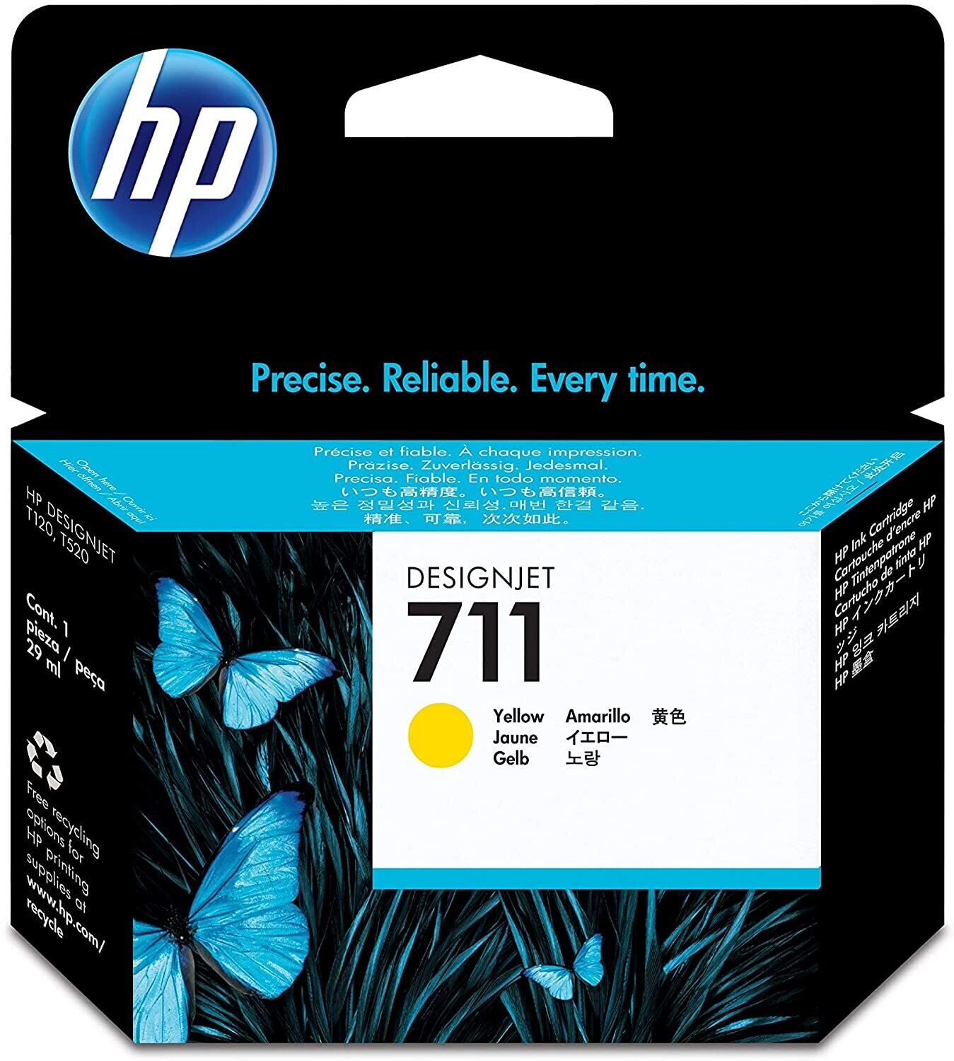HP DesignJet 711 Yellow Ink Cartridge (CZ132ZZ)