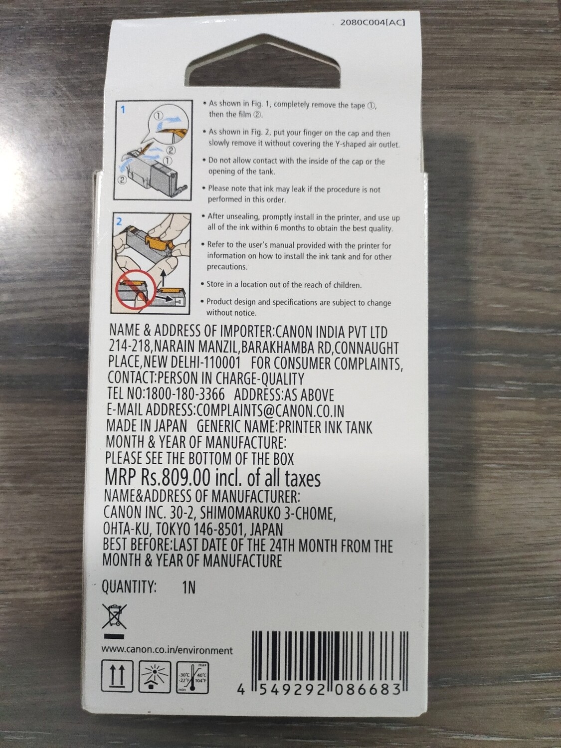 Canon Pixma 780 Black Ink Cartridge