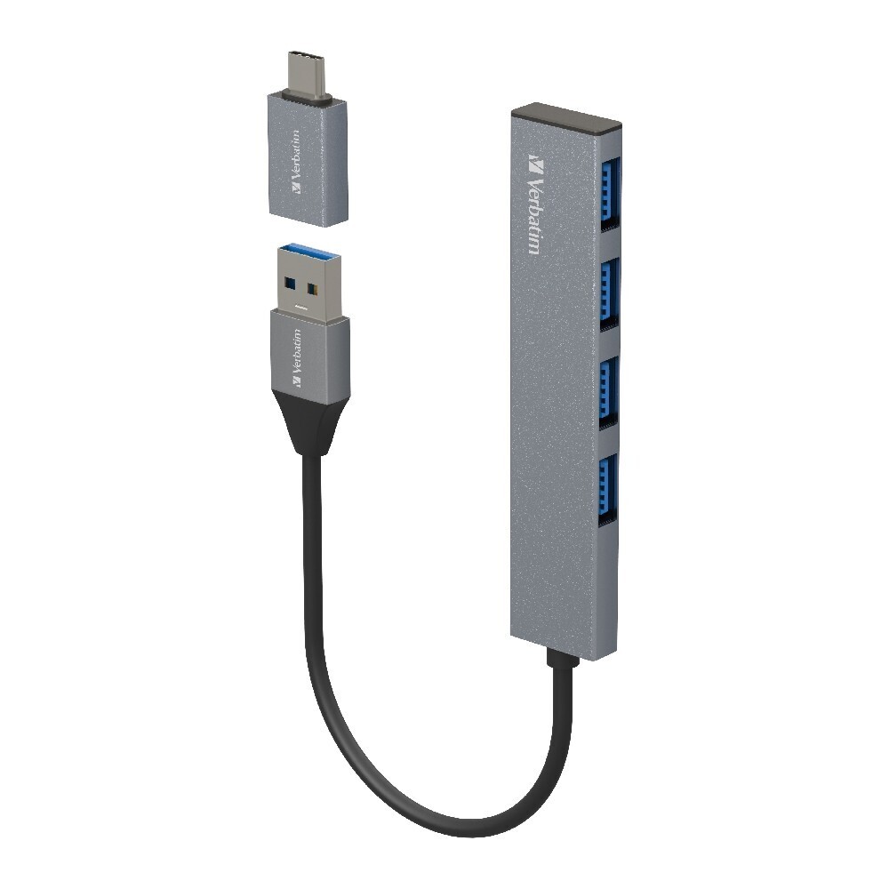 Verbatim 4-Prot 3.1 USB Hub + Type-C Adaptor