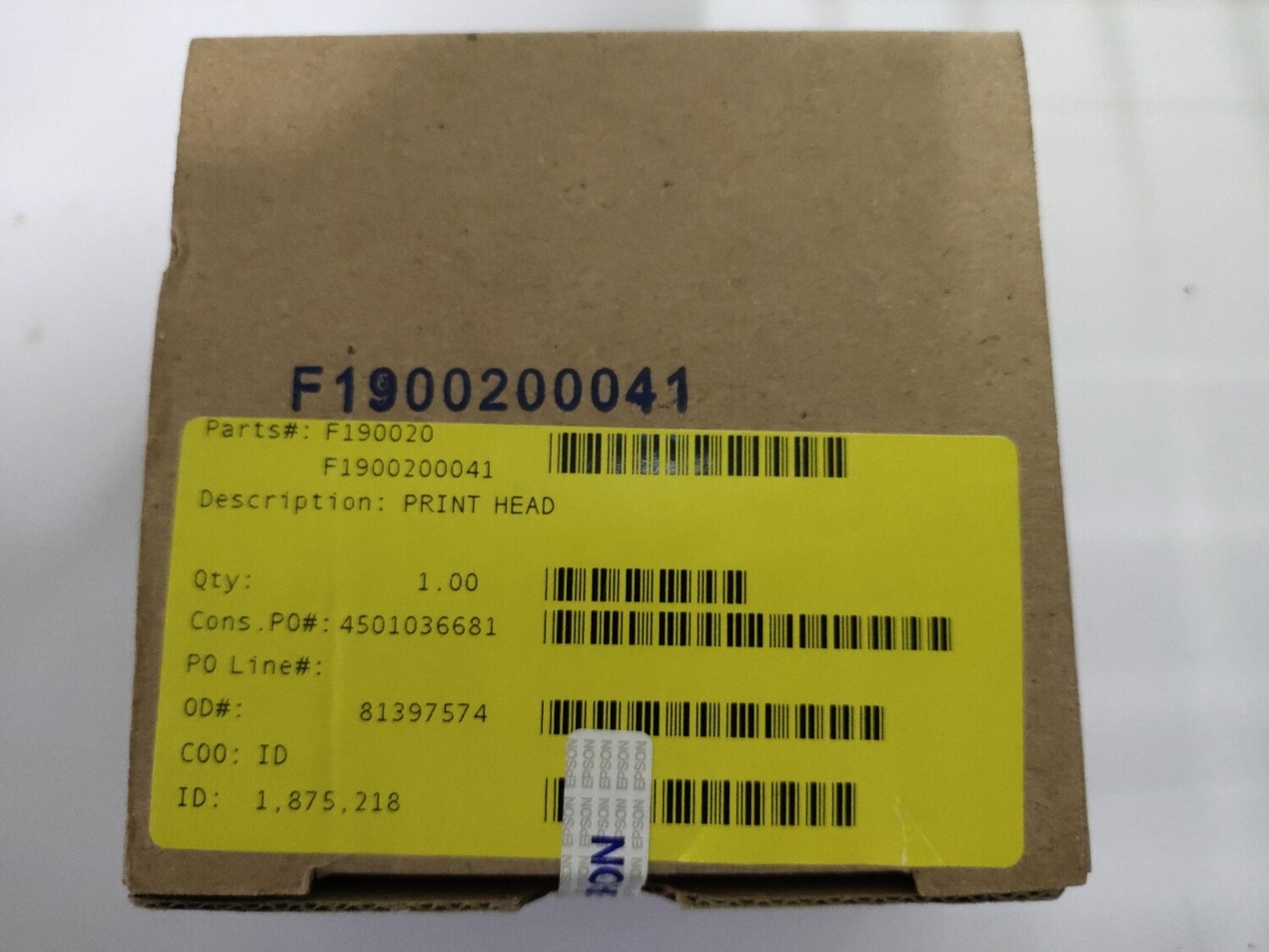 Epson F190020 Printhead for WF-7011, WF-7511 Epson F190020 Printhead for WF-7011, WF-7511