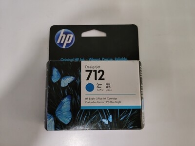 HP DesignJet 712 Cyan Ink Cartridge, 29ml (3ED67A)