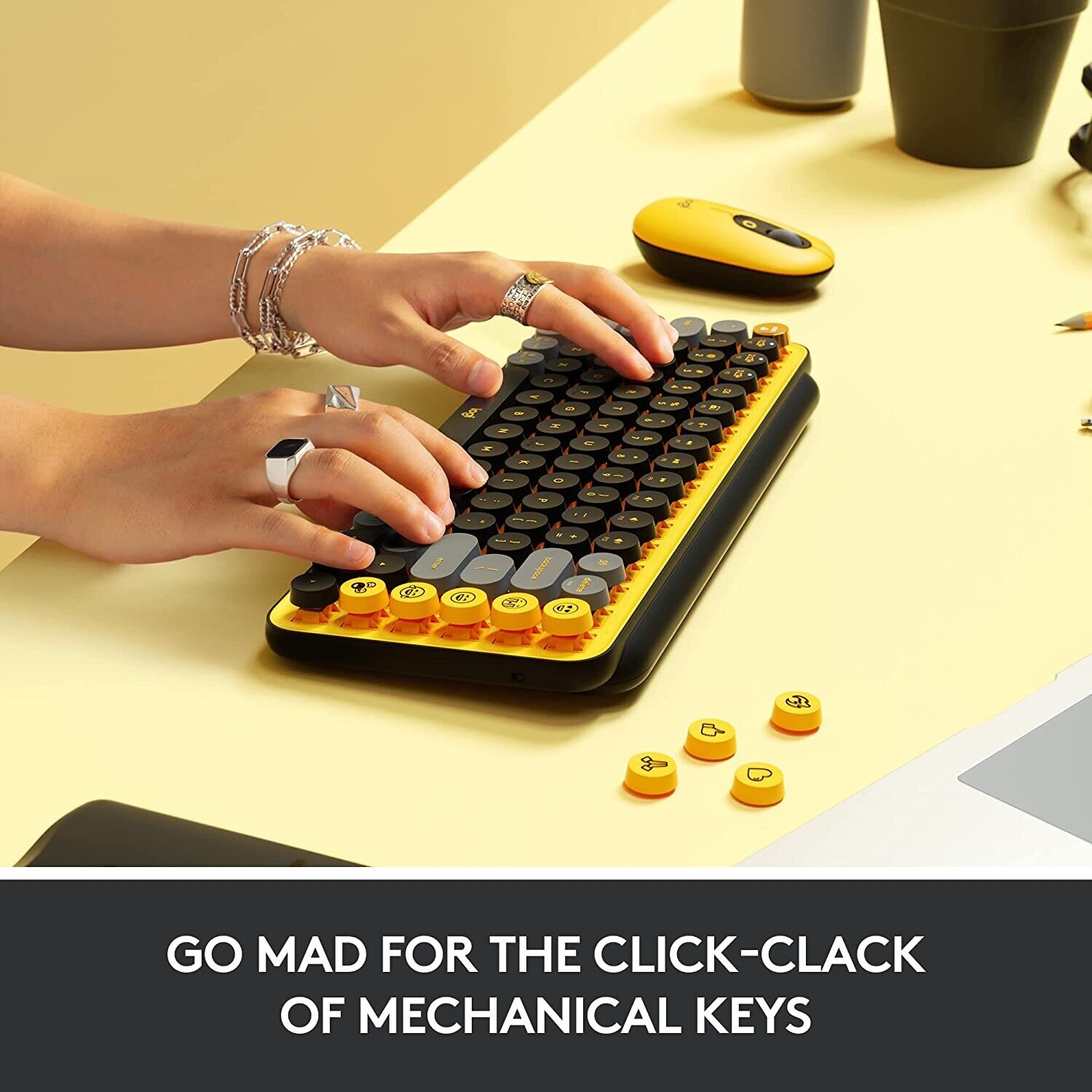 Logitech POP Keys Mechanical Wireless Keyboard, Blast Logitech POP Keys Mechanical Wireless Keyboard, Blast