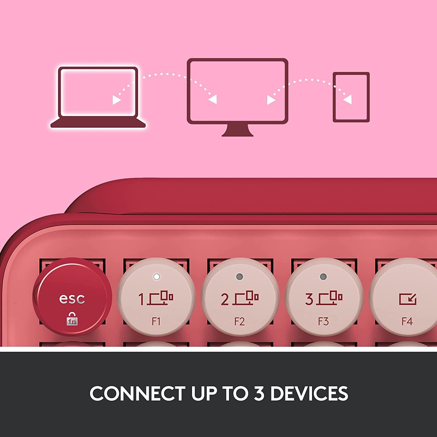 Logitech POP Keys Mechanical Wireless Keyboard , Rose Logitech POP Keys Mechanical Wireless Keyboard , Rose