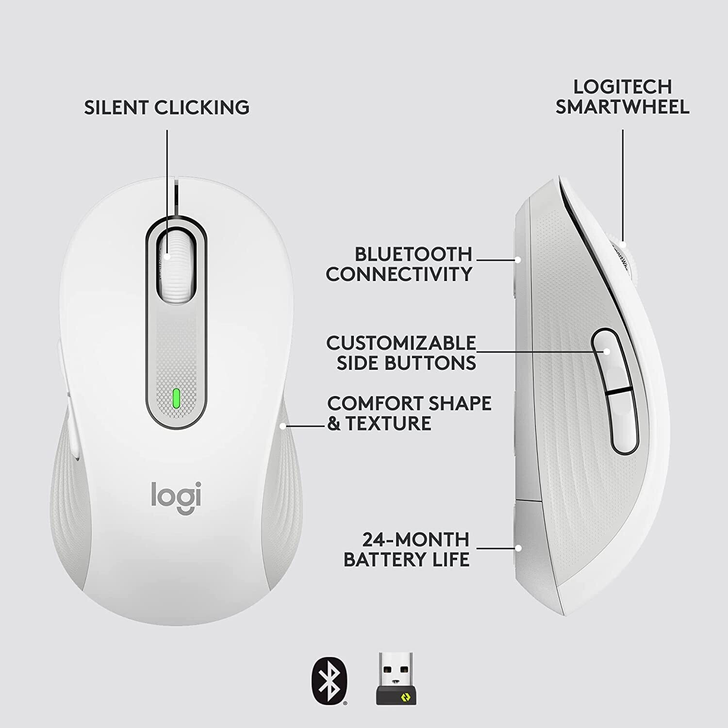 Logitech Signature M650 Wireless Mouse , Off-White Logitech Signature M650 Wireless Mouse , Off-White
