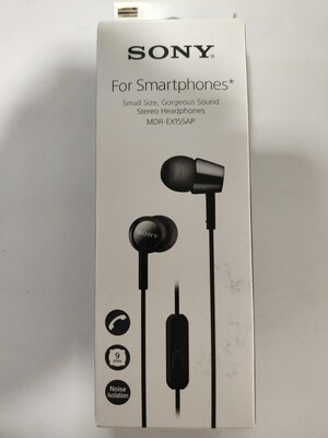 Sony MDR-EX155AP in-Ear Headphones with Mic, Black
