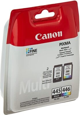 Canon Pixma 445 Black 446 Tri-Color Combo Pack Ink Cartridge
