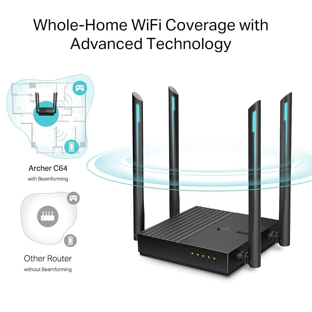 TP Link Archer C64 AC1200 Wireless  WiFi Router