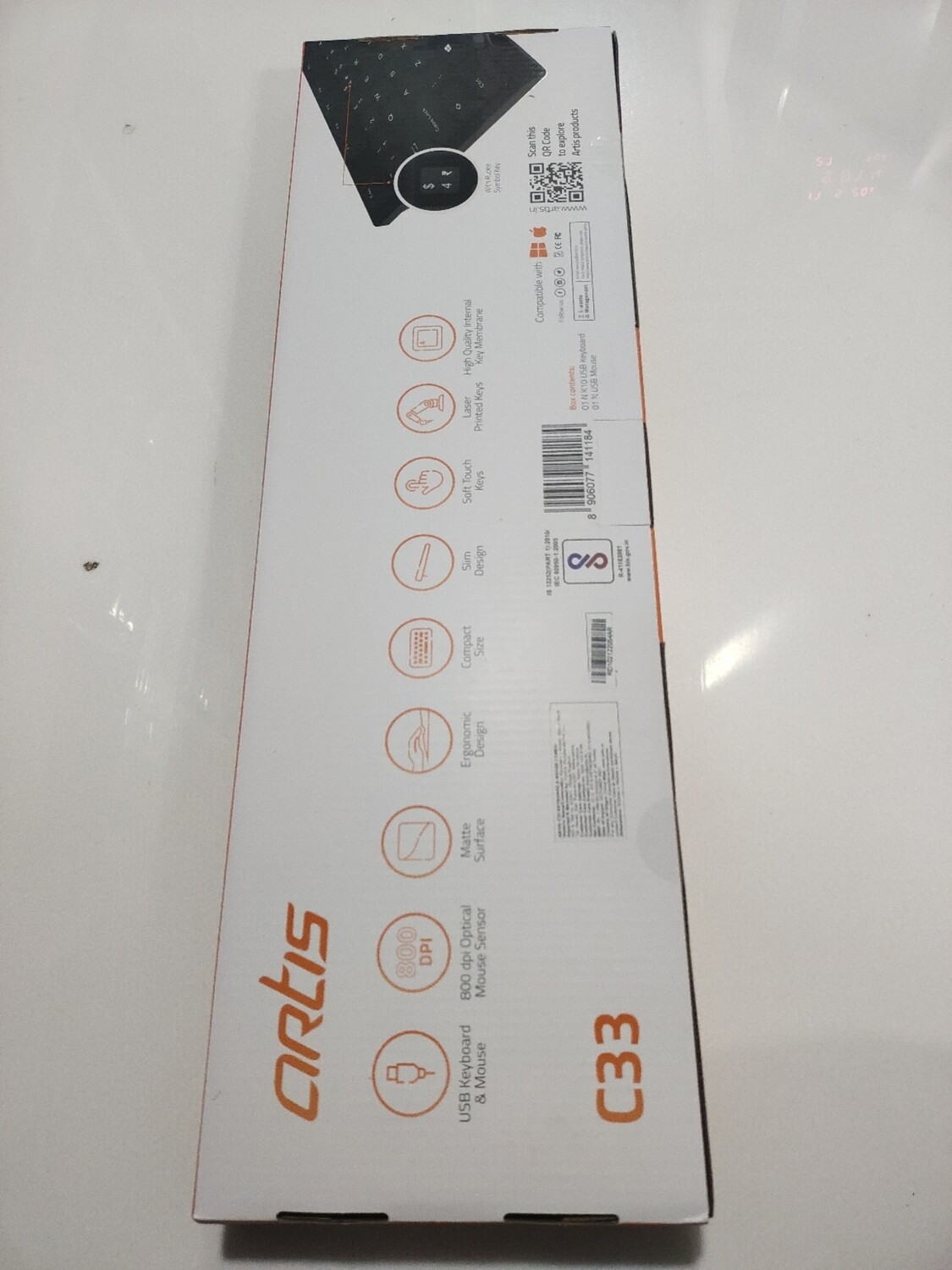 Artis C33 USB Keyboard Mouse Combo Pack