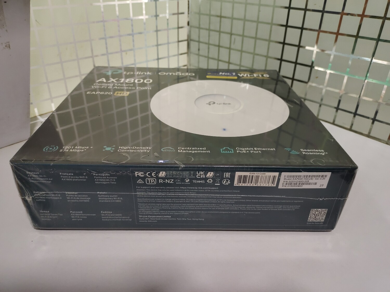 TP-Link EAP620 HD AX1800 WiFi 6 Wireless Dual Band Ceiling Mount Access Point