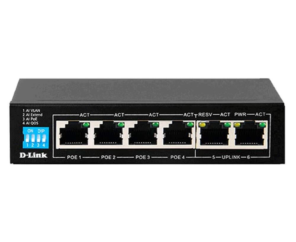 D-Link 6-Port Unmanaged PoE Switch DES-F1006P-E