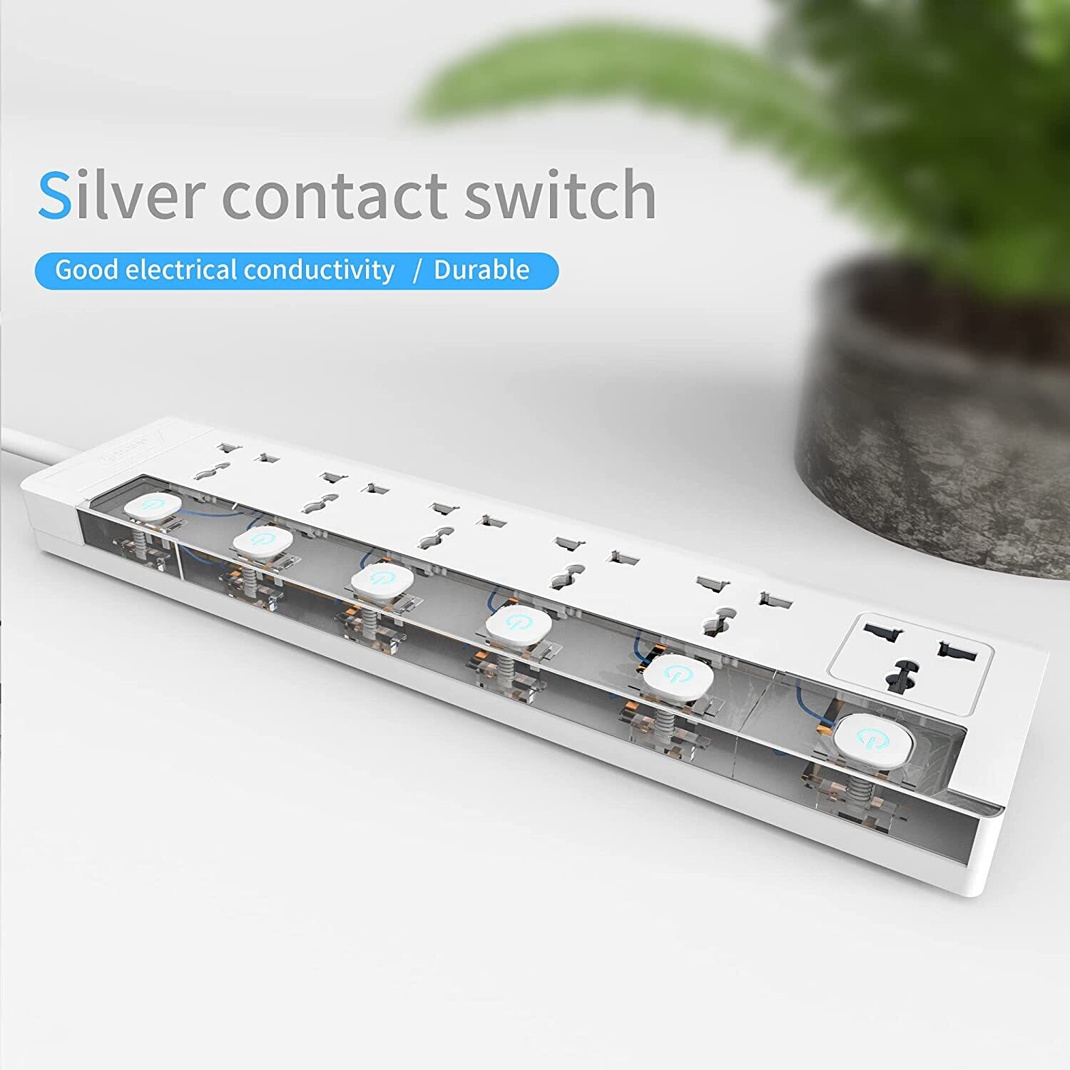 Cablet 6 Sockets, 6 Switch 1.8 mtr Extension Board Cablet 6 Sockets, 6 Switch 1.8 mtr Extension Board