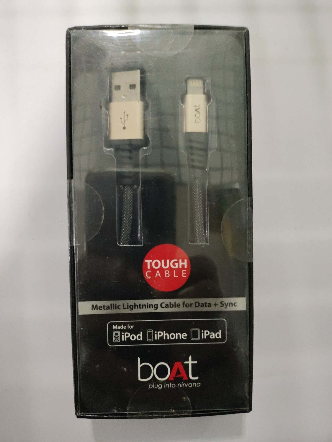 boAt 1mtr USB to Lightinng Data Cable, Grey