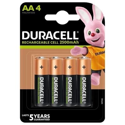 Duracell 2500mAh AA 4-Batteries Rechargeable