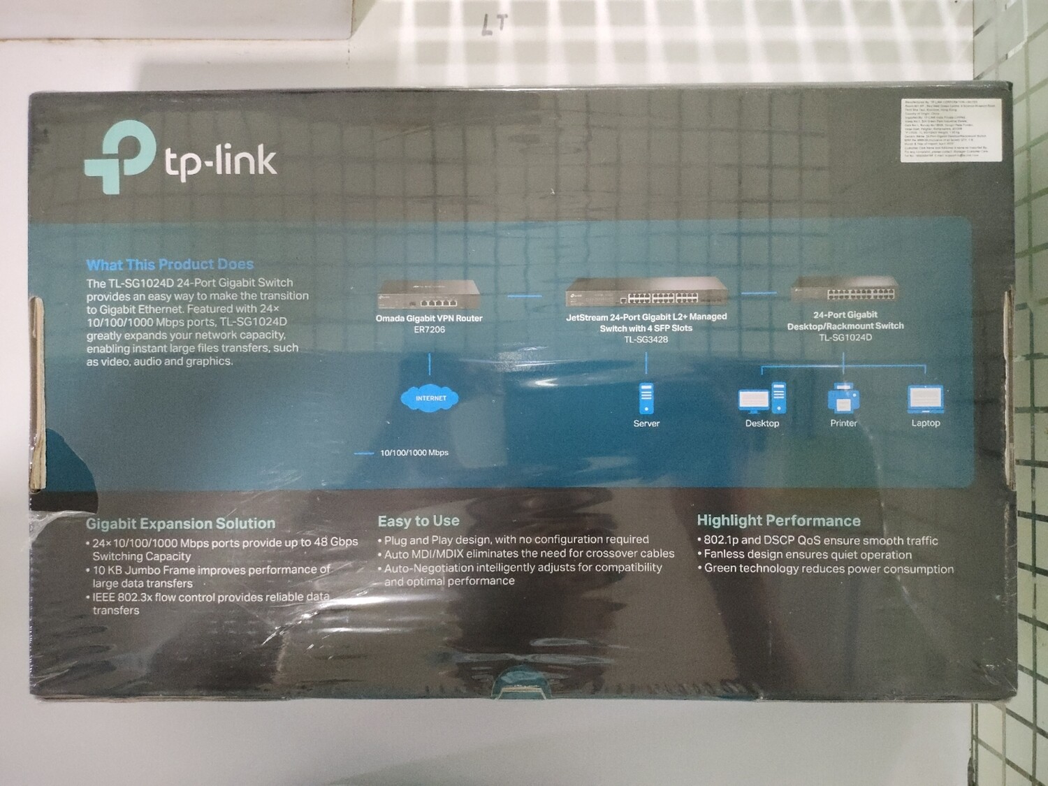 TP-Link SG1024D 24-Port Gigabit Rackmount Switch TP-Link SG1024D 24-Port Gigabit Rackmount Switch