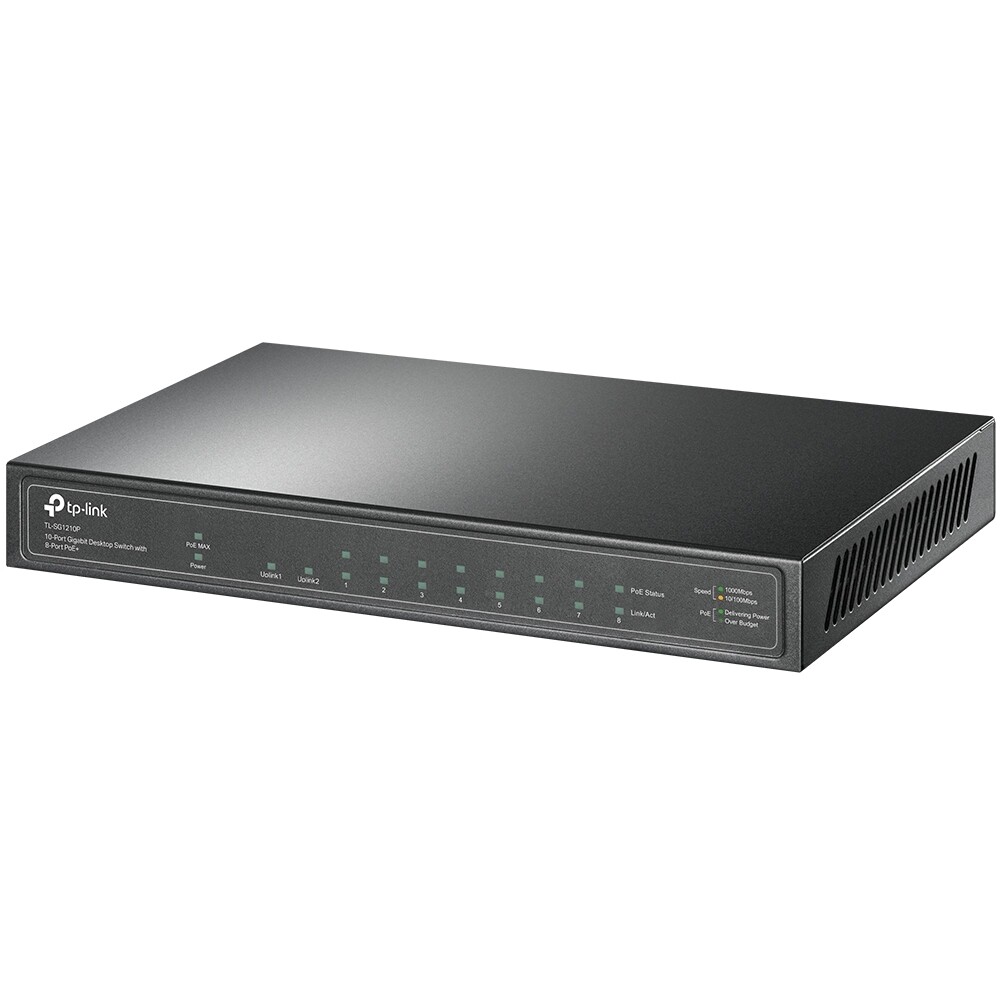 TP-Link SG1210P 10-Port Gigabit Desktop Switch with 8-Port PoE+