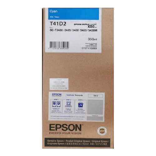 Epson T41D2 Cyan Ink Cartridge, 350ml