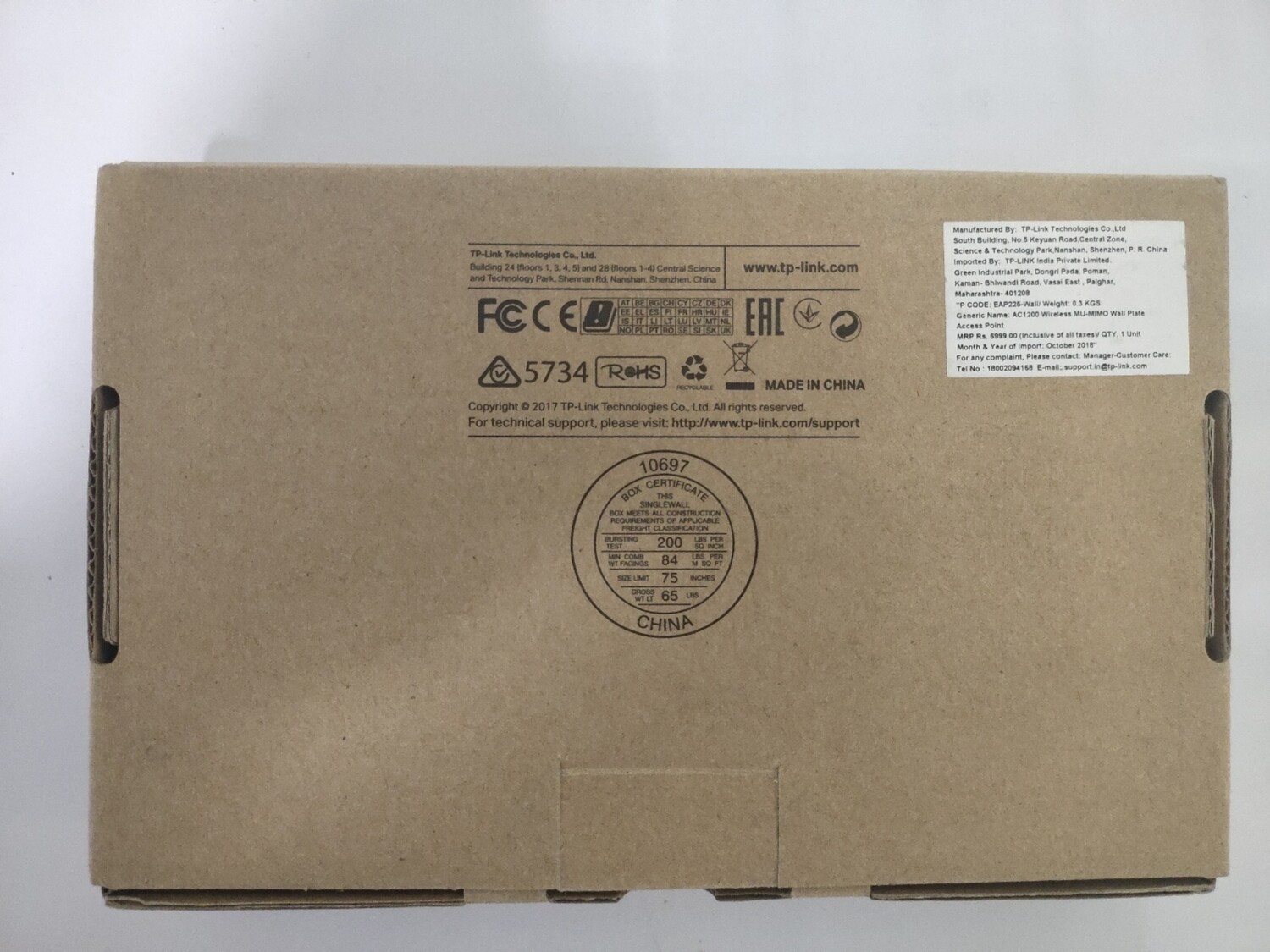 TP Link EAP225-Wall Omada Wireless Wall-Plate Access Point TP Link EAP225-Wall Omada Wireless Wall-Plate Access Point