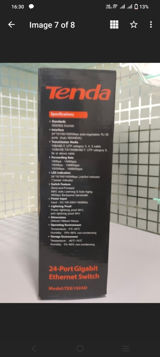 Tenda TEG1024D 24 Port 10/100/1000 Mbps Gigabit Switch