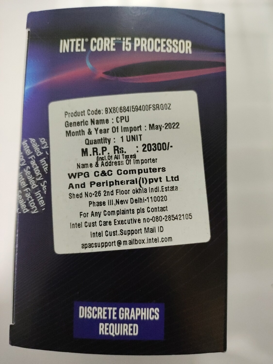 Intel Core i5-9400F Desktop Processor