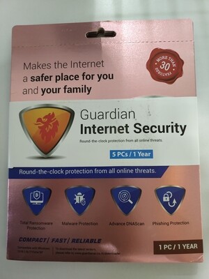 5 User, 1 Year, Guardian Internet Security