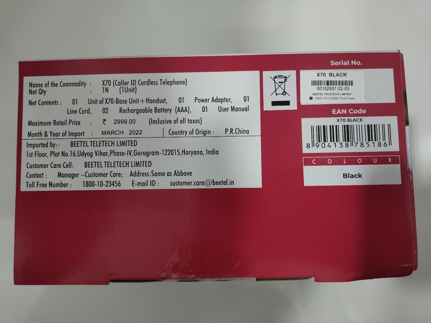 Beetel X70 Cordless Landline Phone Black Beetel X70 Cordless Landline Phone Black