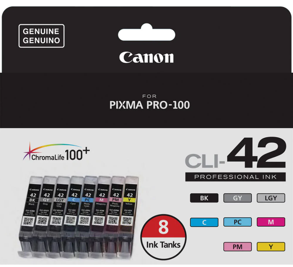 Canon Pixma CLI-42 Ink Cartridge, Pack of 8pis for Pro-100