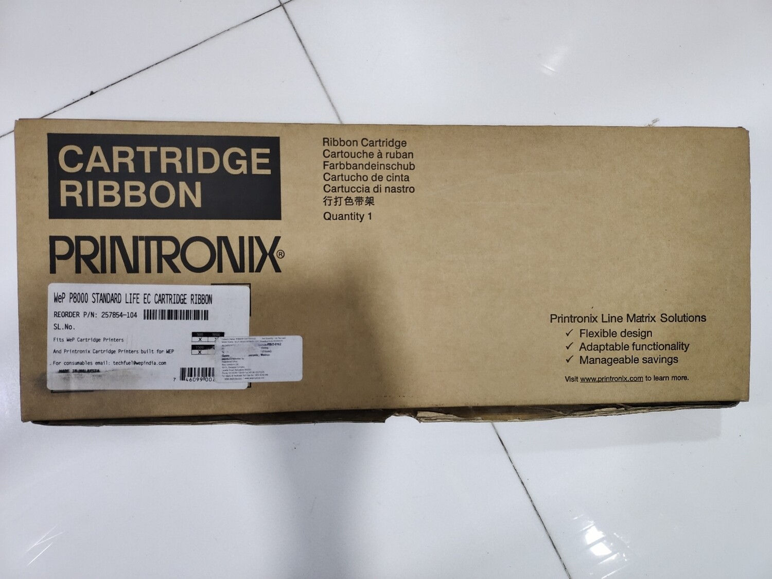 Wep Printronix P8C Ribbon Cartridge, RIBO-0162, 9k