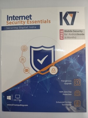 1 User, 1 Year, K7 Internet Security Essentials