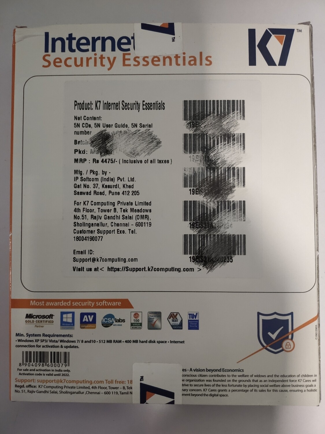 5 User, 1 Year, K7 Internet Security Essentials