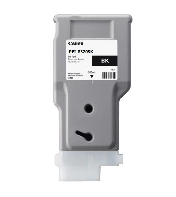 Canon PFI-8320BK Black Ink Tank Cartridge, 300ml