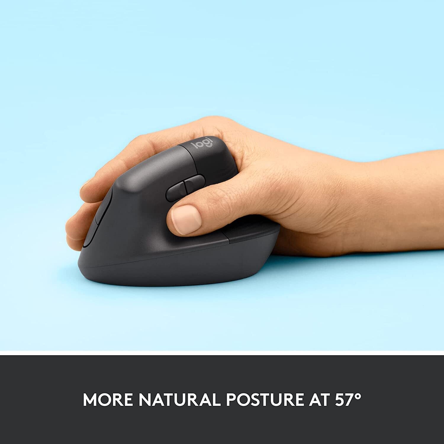 Logitech Lift Vertical Ergonomic Wireless Mouse, Black