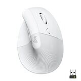 Logitech Lift Vertical Ergonomic Wireless Mouse, Pale Grey