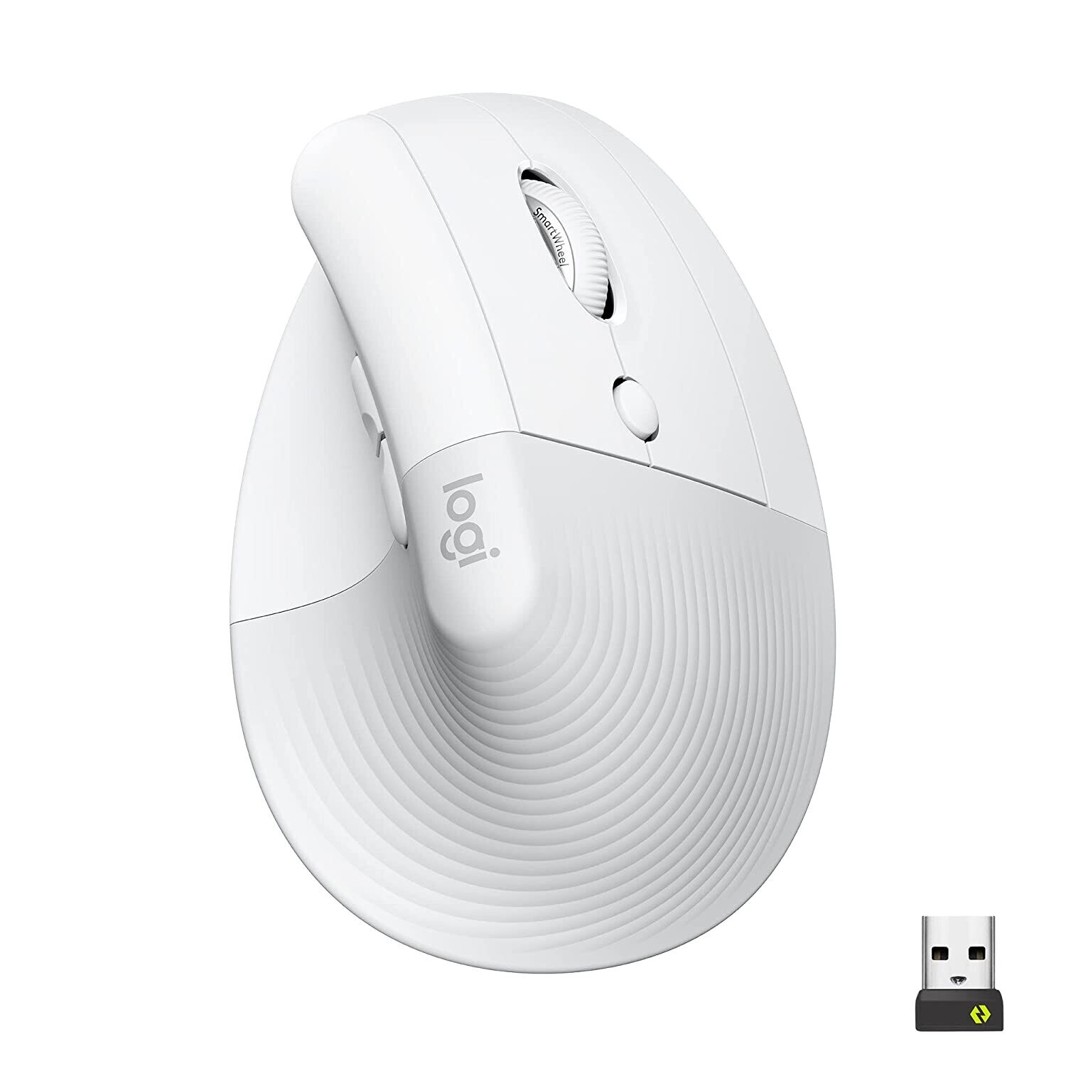 Logitech Lift Vertical Ergonomic Wireless Mouse, Pale Grey