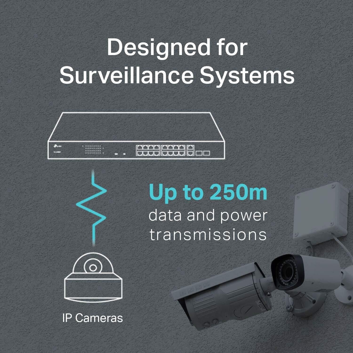 TP-Link TL-SL1218MP 16 Port 10/100Mbps PoE Switch