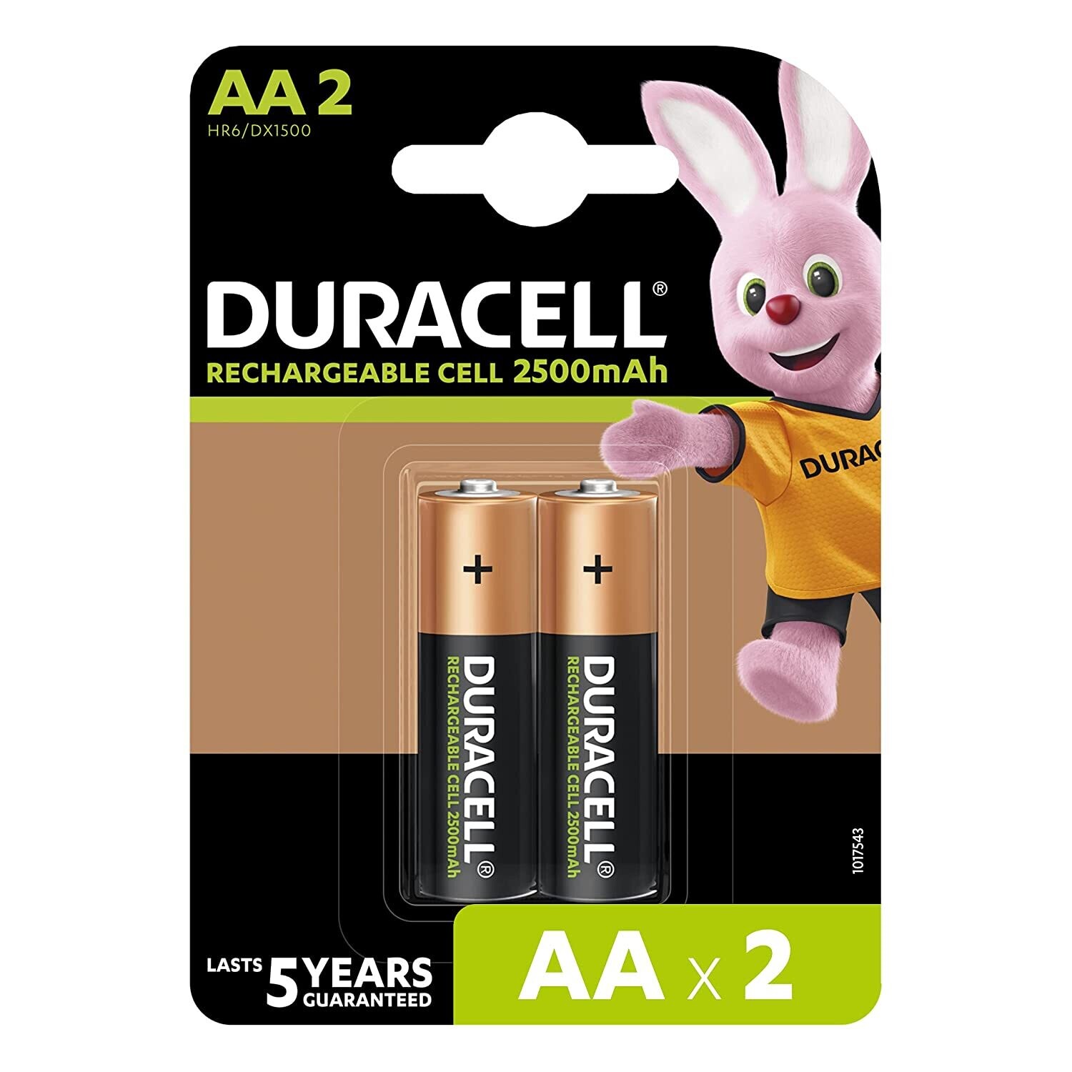 Duracell Rechargeable AA 2500mAh, 2 Batteries